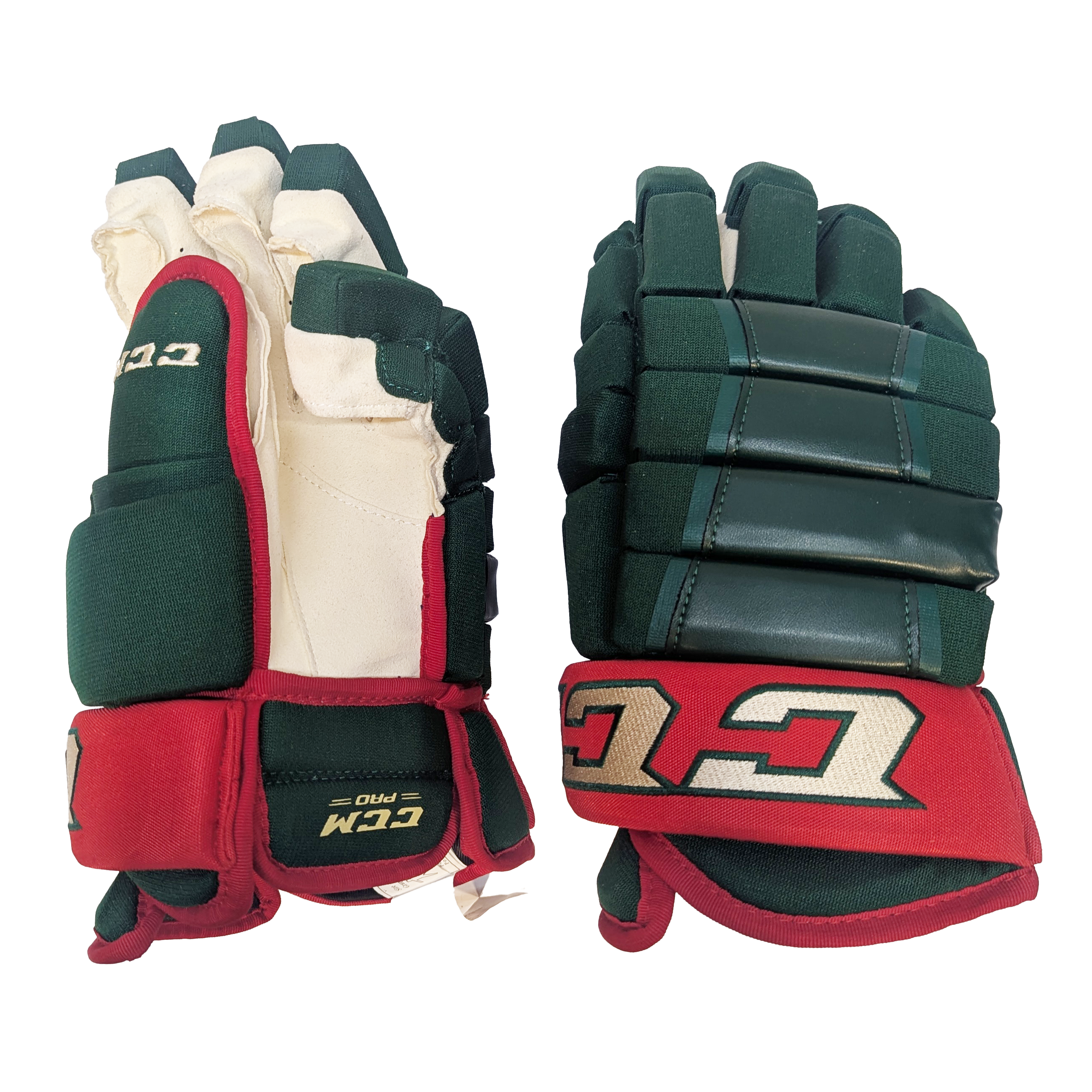 CCM HG97XP - Gant NHL Pro Stock - Wild du Minnesota (Vert/Rouge/Or)
